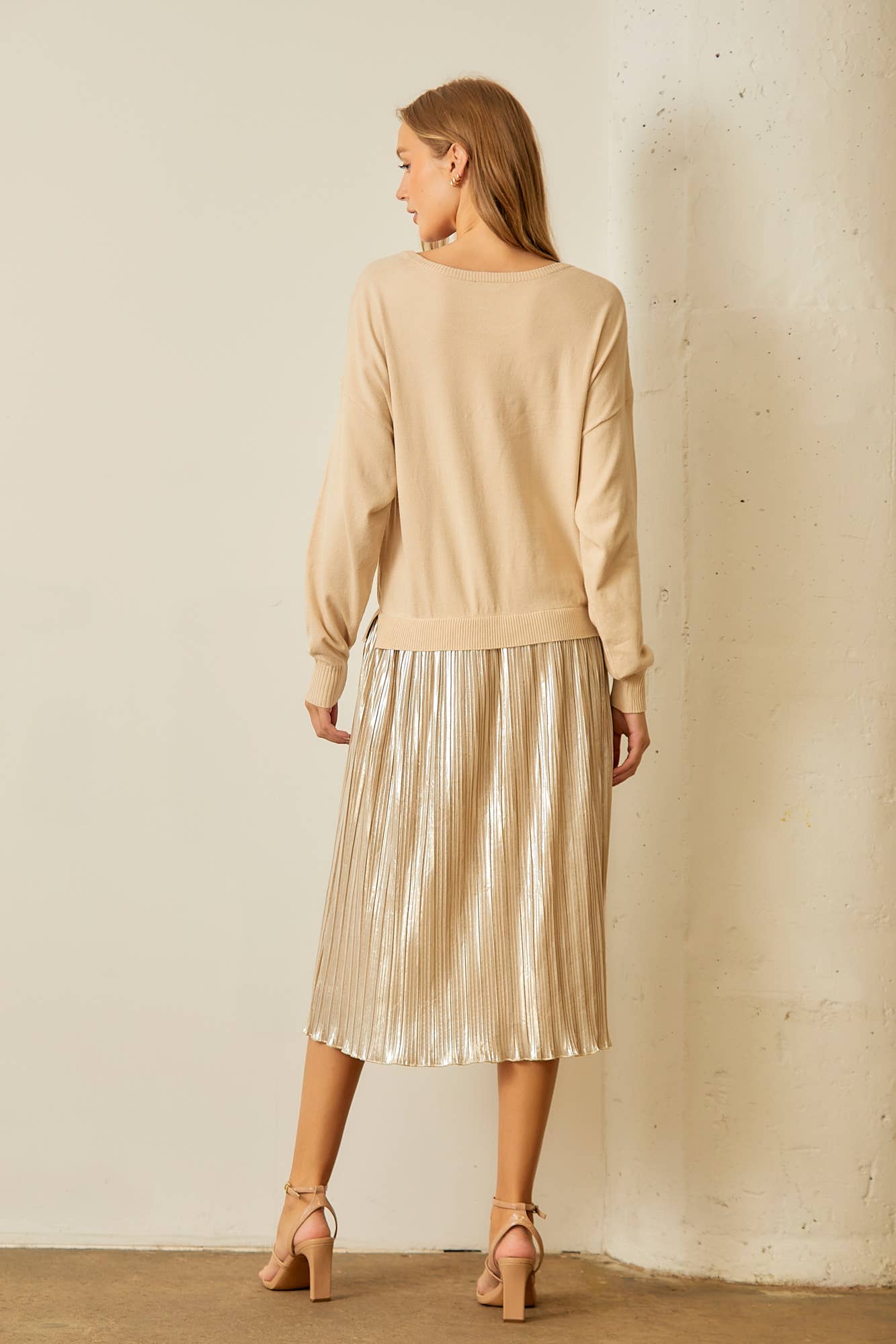 Sweater Pleated Skirt