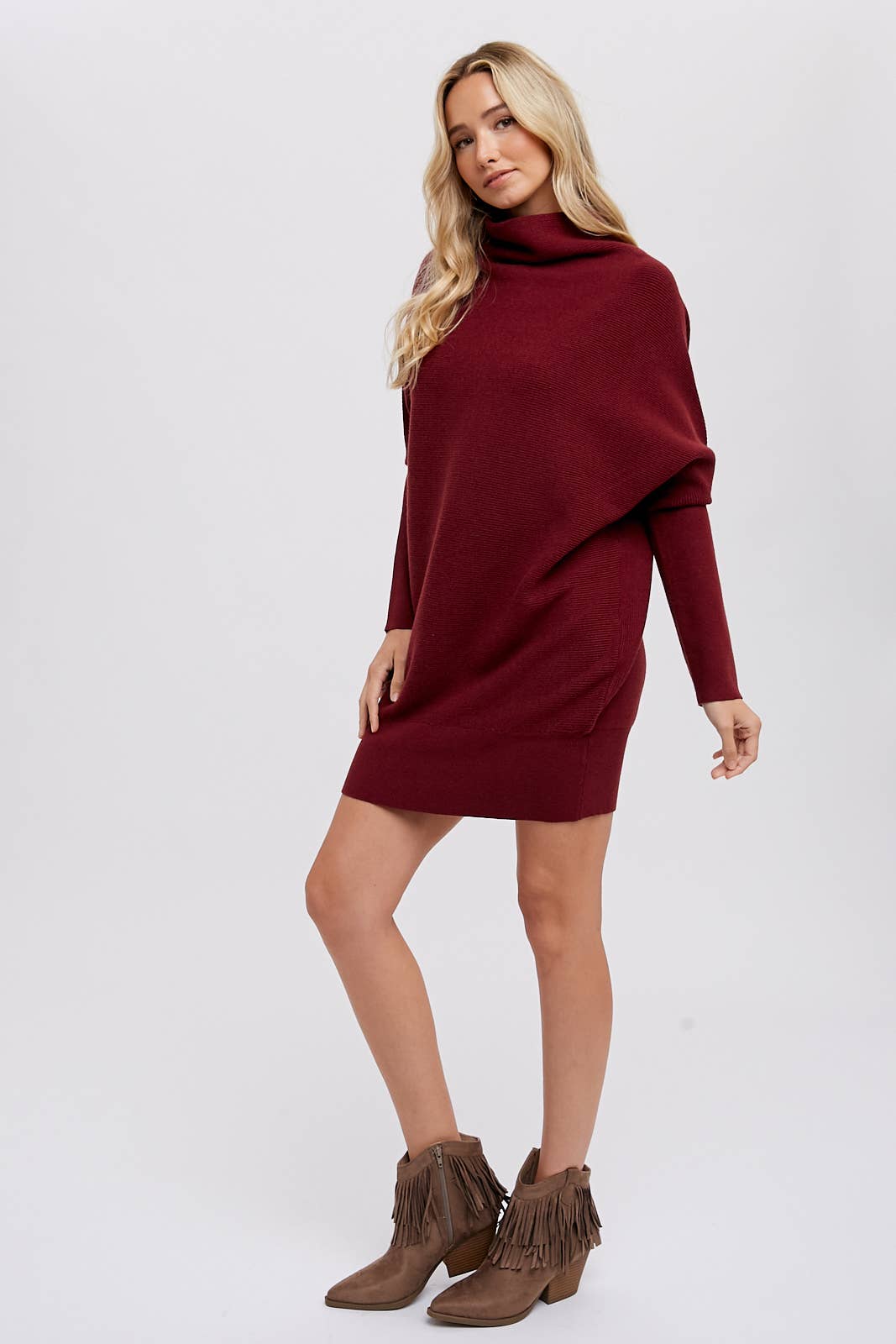 Slouch Neck Tunic Sweater