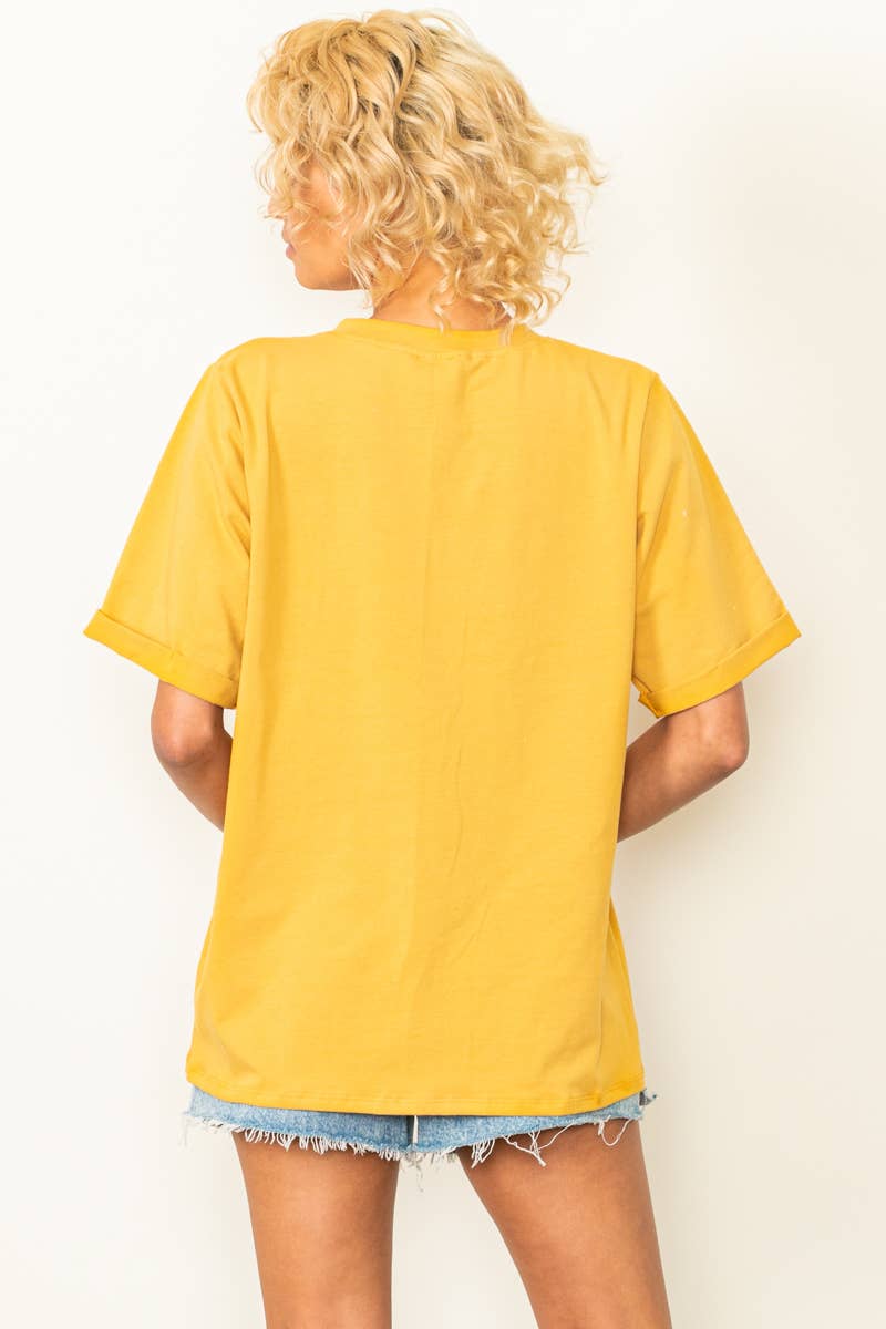 Oversized Fit Round Neck T Shirts With Pocket