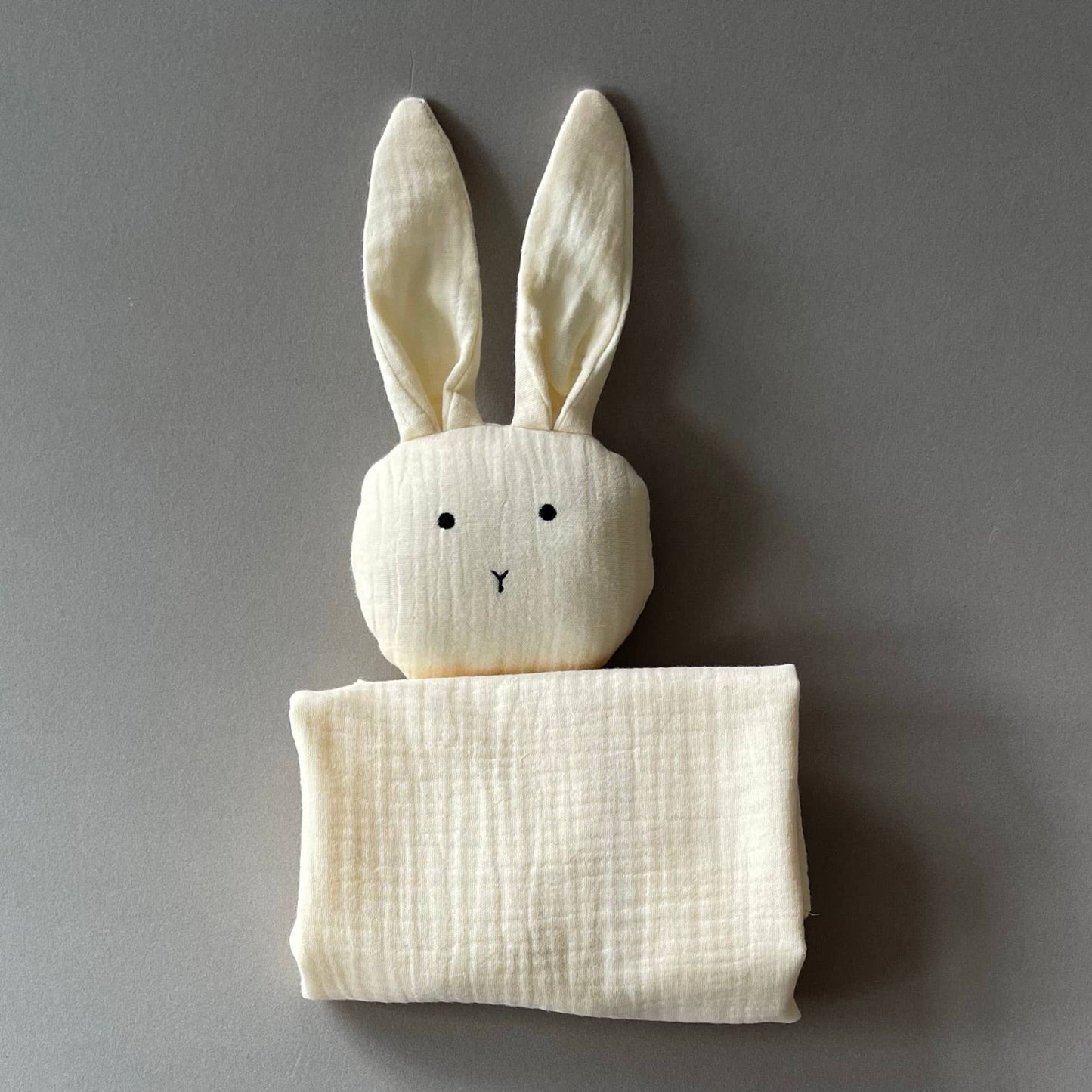 Cuddle Security Blanket Soft Muslin Cotton - Bunny (Natural)