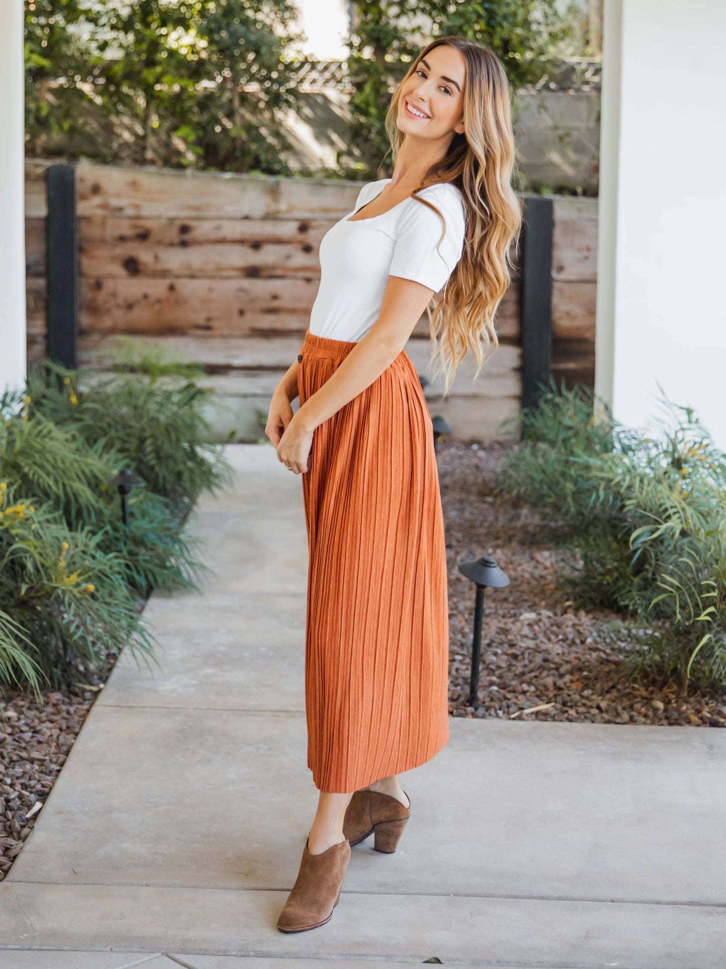 Pleated Midi Skirt