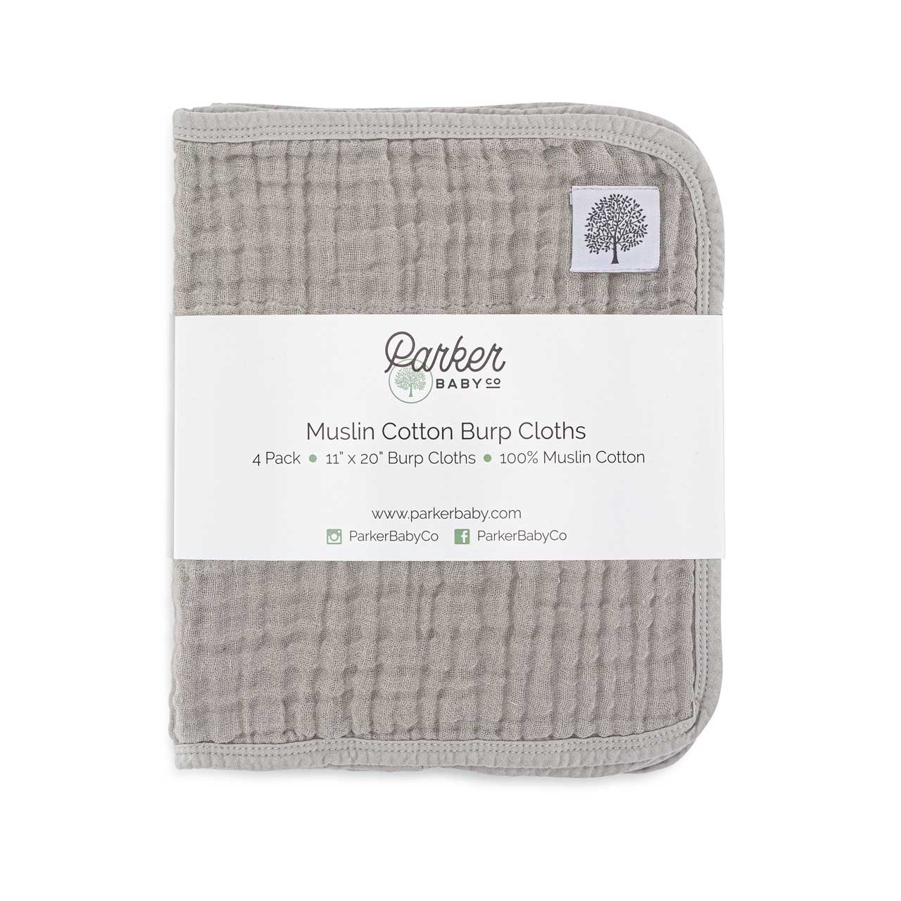 Gray Set - Muslin Burp Cloths (4 Pack)