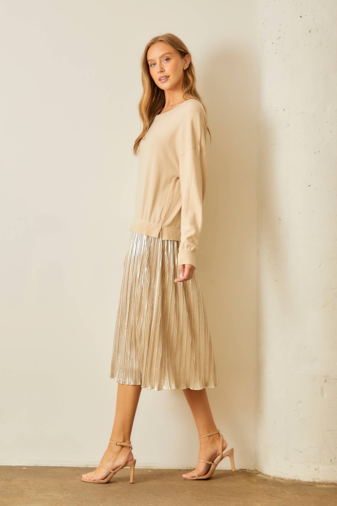 Sweater Pleated Skirt