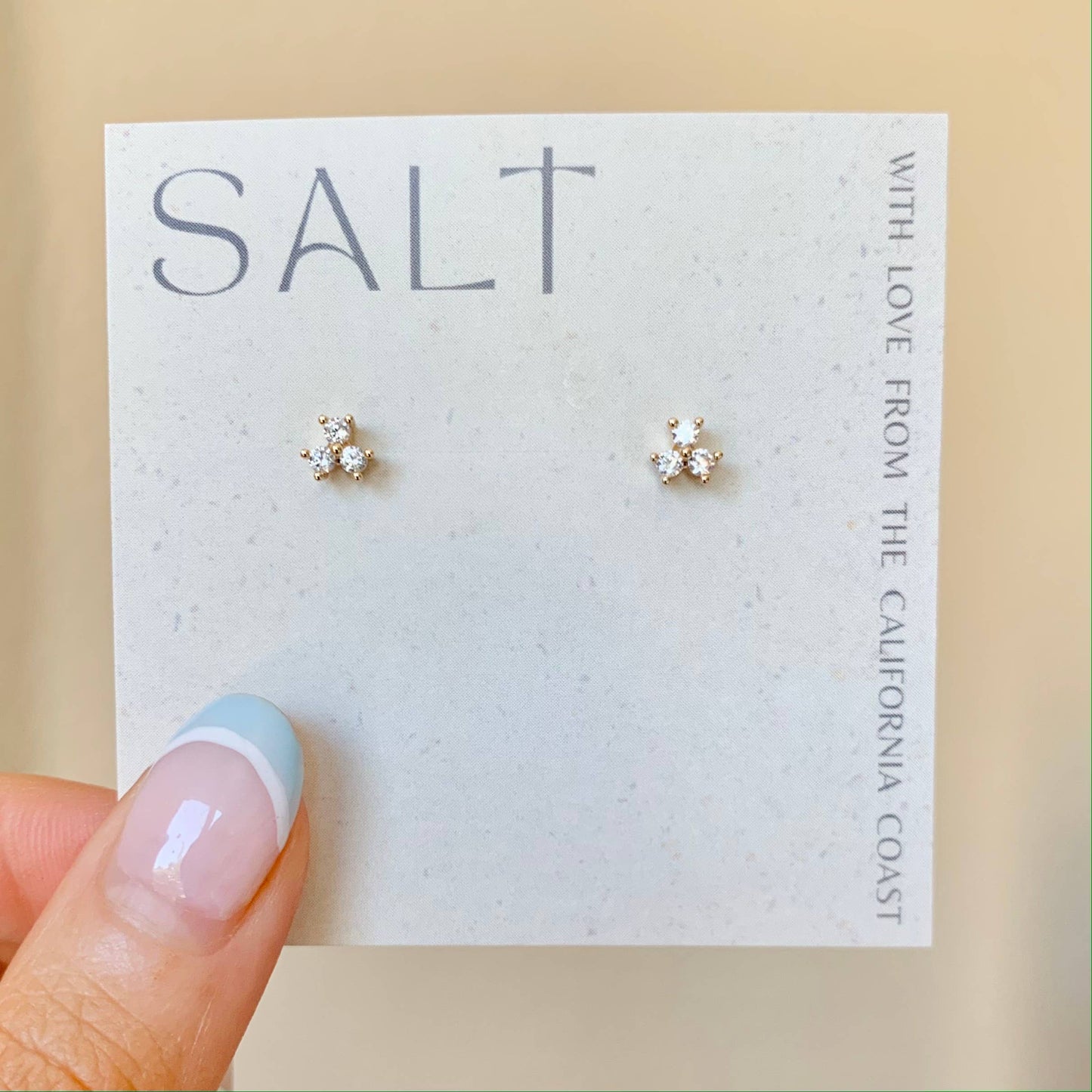 TRINITY STUDS | dainty stud earrings | rhinestone studs