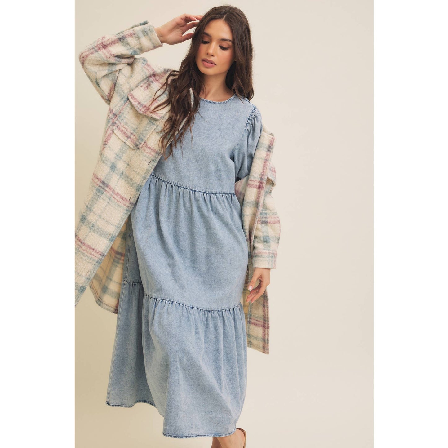 Acid Denim Wash Denim Dress