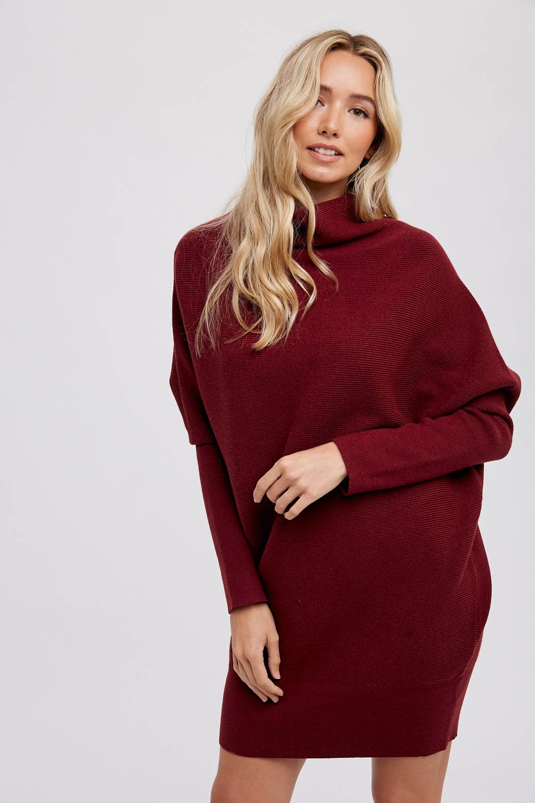 Slouch Neck Tunic Sweater