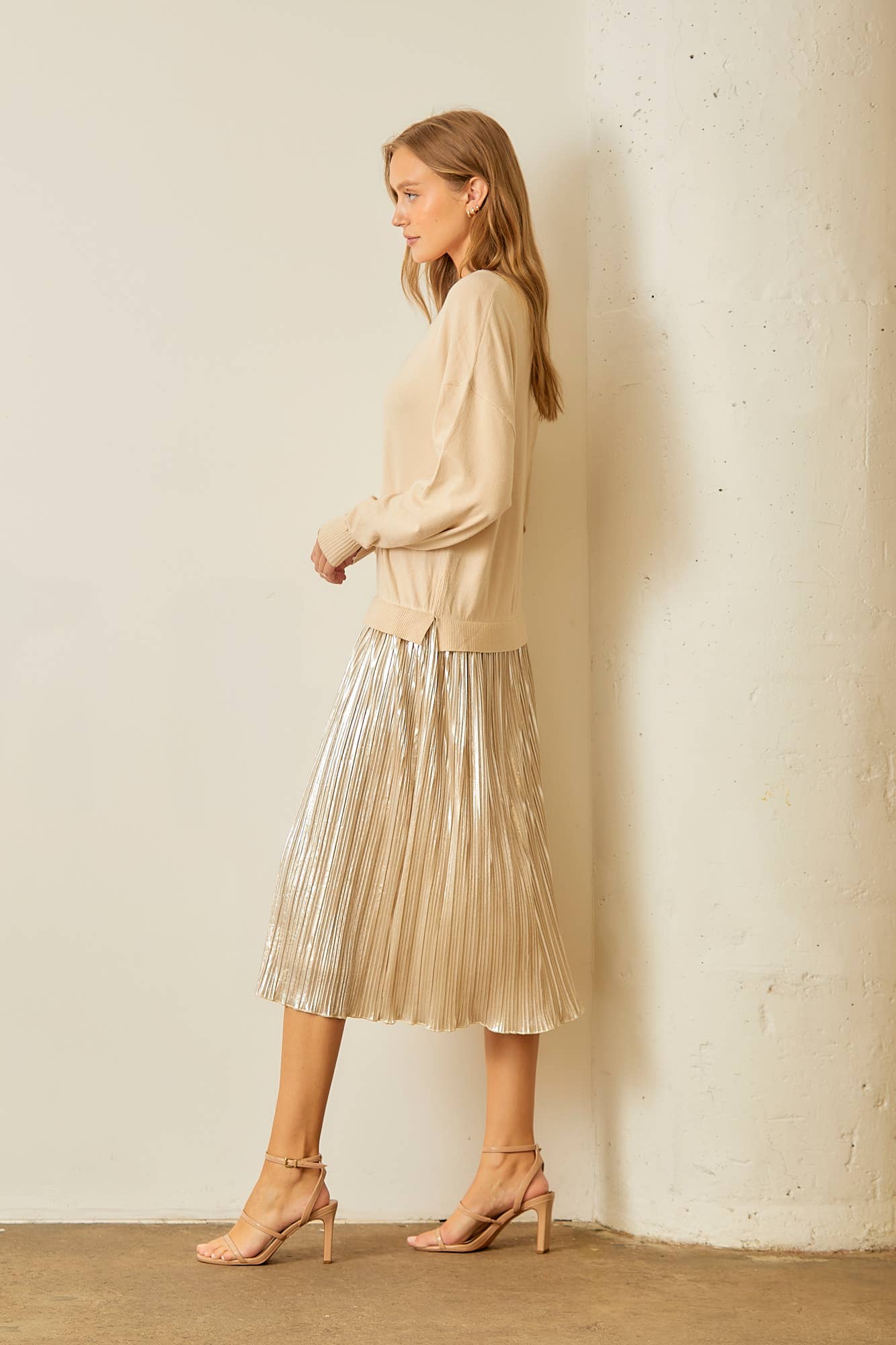 Sweater Pleated Skirt